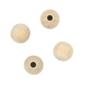 Beads: Arbee Wood Beads Macrame Round Large - Pack Of 4