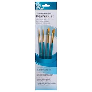 Brush Sets Feature Collection: Princeton Real Value Synthetic Golden Taklon Brushes Set of 4