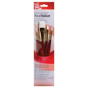 Princeton Real Value Synthetic White Taklon 9125 Brushes Set of 4