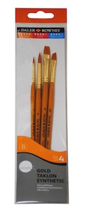 Daler Rowney Simply Gold Taklon Short Paint Brush Set 1