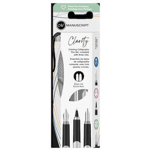 Manuscript Clarity Fountain Pens Black Set of 3