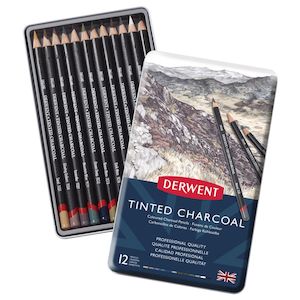 Derwent Tinted Charcoal Pencils Set of 12