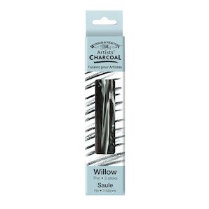 Charcoal: Winsor & Newton Thin Willow Charcoal Set Of 3