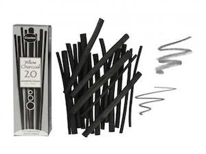 Charcoal: Willow Charcoal Long Lengths (4-10mm) (20 Sticks)