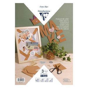 Clairefontaine 2mm A4 Cork Sheets Bag of 3
