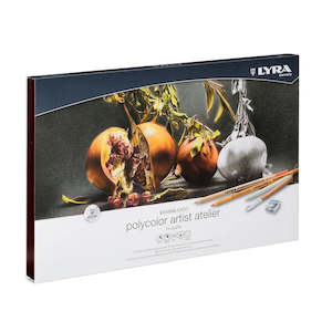 Art Supplies: Lyra Polycolor Pencils 2 Shelf Wooden Box Set