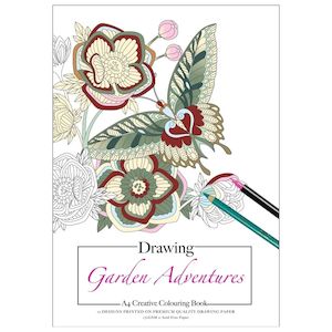 Jasart A4 12 Sheets Garden Adventures Adult Drawing Book