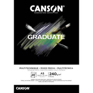 CANSON Graduate Mixed Media Black A5 240gsm 20 Sheets