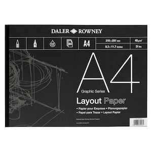 Daler Rowney Series A Graphic Series Layout Paper Pad 45gsm 80 Sheets