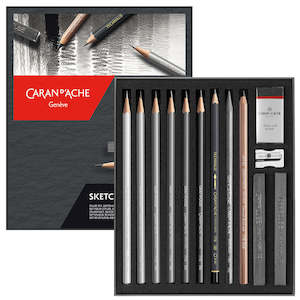 Art Supplies: Caran d'Ache Graphite Line Sketching Set of 14 Pieces