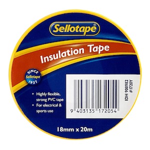 Sellotape 1720y Insulation Yellow Tape 18mmx20m
