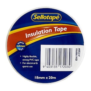 Sellotape 1720w Insulation White Tape 18mmx20m