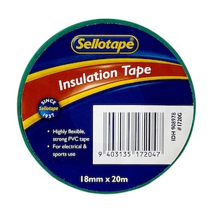 Commercial Tape: Sellotape 1720g Insulation Green Tape 18mmx20m