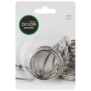 Book Rings: Dixon Book Rings Size 38mm 5 Pack Silver