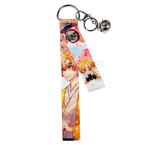 Demon Slayer Kimetsu No Yaba: Demon Slayer Blushing Zenitsu in Wonderland Ribbon Keyring