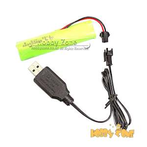 6.0 Volt Lean Green Lithium Battery + USB Charging Cord for Gel Ball Blaster