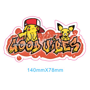 Pokémon Pikachu and Pichu Good Vibes Vinyl Decal Sticker