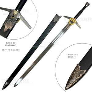 Geralt's Silver Sword from The Witcher - Embellished Guard of Green Eyes an&hellip;