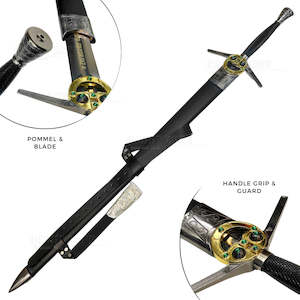 TV Series - Geralt's Silver Sword from The Witcher - Diamond Knurling Grip