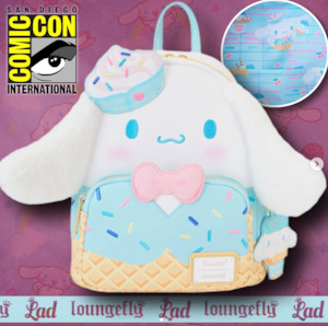 Loungefly SDCC 2024 Sanrio Cinnamoroll Ice Cream Scented Plush Mini Backpack