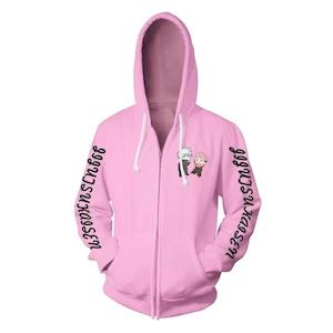 Casual Clothings: Jujutsu Kaisen - Pastel Pink Version - Gojo & Itadori Silky Zip-Up Hoodie