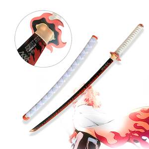 Demon Slayer Sword: Hand Forged Katana- Kimetsu no Yaiba Kyojuro Rengoku Nichirin Sword - Demon Slayer Blade