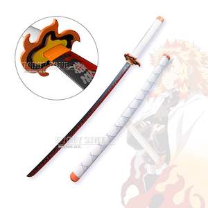 Demon Slayer Sword: Demon Slayer – Rengoku Sword – Purple Triangles Sheath & Smooth Grip – Standard Version