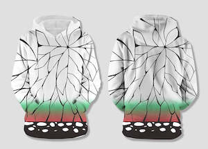 Hoodies: Demon Slayer - Shinobu Kocho Kimono Cosplay - Fleece Hoodie