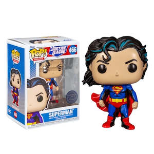 Dc Pop Vinyls: Justice League – Superman in Blue Suit with Red Cape & Flowing Hair Pop! Vinyl Figure