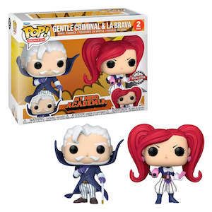 Dc Pop Vinyls: My Hero Academia – Gentle Criminal in Purple Overcoat & La Brava in Pink Hearts Outfit Holding Camcorder Pop! Vinyl Figure