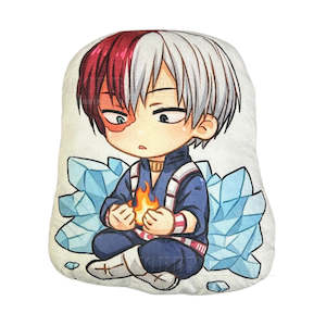 My Hero Academia – Todoroki Holding Fire with Ice Crystals Chibi Plush Velvet Cushion