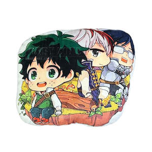 My Hero Academia Fantasy RPG Deku, Todoroki & Iida Chibi Plush Velvet Cushion