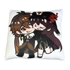 Genshin Impact – Zhongli & Hu Tao Plush – Double-Sided Velvet Cushion