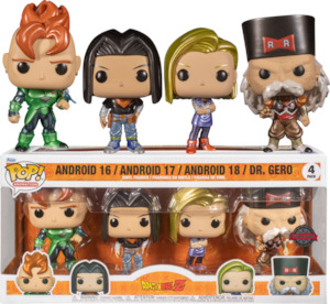 Anime Pop Vinyl Figures: Dragon Ball Z - Android 16, 17, 18 & Dr Gero Pop! Vinyl Figure 4-Pack