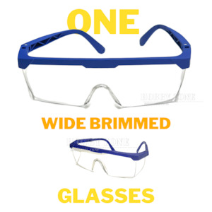 Wide Brimmed Blue Frame Glasses - Protective Eyewear