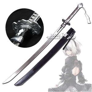 Neir Automata: NieR: Automata – 2B’s Virtuous Contract Sword – Platinum Katana with Leather Sheath