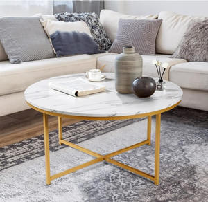 Coffee Table With Marble Pattern Look