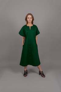 Obi Dress - Green Indian Cotton Poplin