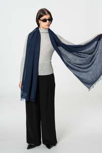 All Our Range: DINADI Merino Woven Scarf - Space Blue