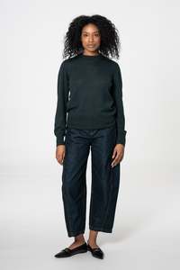 DINADI Merino O-Neck Sweater - Peacock Green