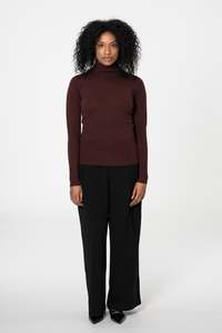 DINADI Merino Turtleneck - Merlot Red