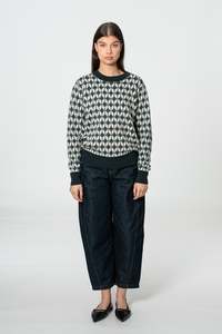 Tonic Cloth: DINADI Merino Dhaka Sweater - Dragonfly Green