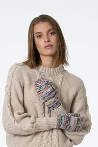 Products: DINADI Merino Handknit Zero Waste Mittens - Almond White