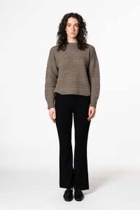 Top: DINADI Yak Handknit Structure Sweater - Oat Brown
