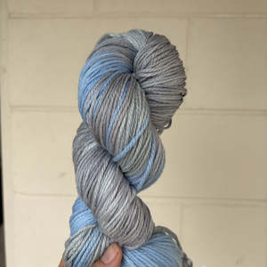 Re Loved Yarn: Hand-dyed 10ply - grey and blue - Re-loved