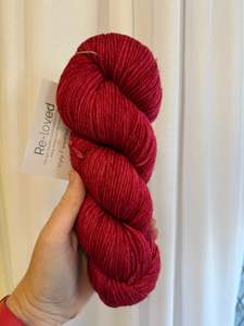 Re Loved Yarn: Little Plum Yarn - "Ruby Red" Worsted Superwash Merino