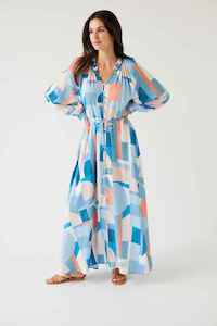 Tuesday Label: TUESDAY Heidi Dress Blue Geo