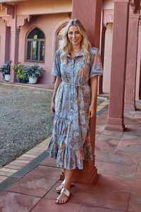Ruby Yaya: RUBYYAYA Willow Maxi Dress Blue