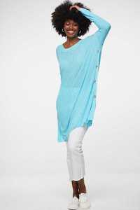 Ld Co: LD+CO Button Dress/Tunic Aqua