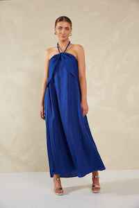 Haven: HAVEN Portofino Halter Maxi Dress Lago